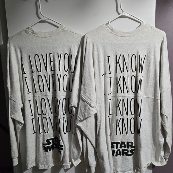 PAIR Star Wars "I Love You" "I Know" Adult Spirit Jerseys - Picture 2 of 4